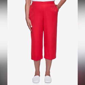 Alfred Dunner Classic Fit Red Capri Pants - plus Size 20W Comfort waist - NWT